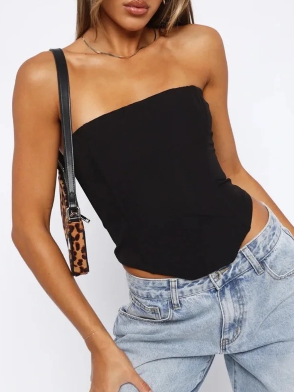 White Fox TubeTop in Black Size XS